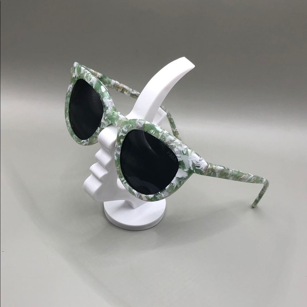 I-SEA Canyon Cat-Eye Sunglasses for Anthropology NEW Green Marble